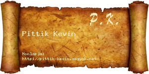 Pittik Kevin névjegykártya